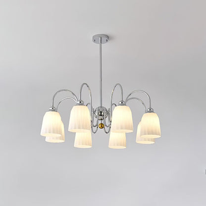 Bauhaus Pleated Chandelier - Elegant Design with Adjustable Height & L