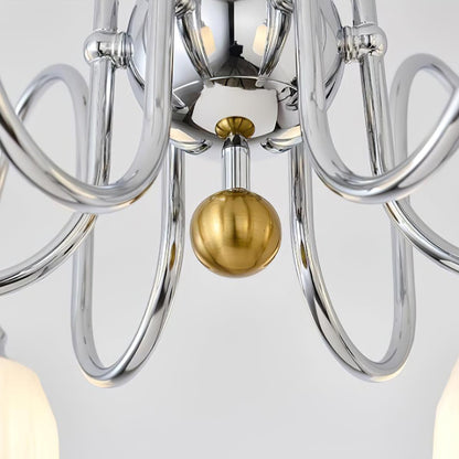 Bauhaus Pleated Chandelier - Elegant Design with Adjustable Height & L