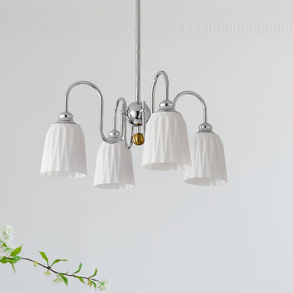 Bauhaus Pleated Chandelier - Elegant Design with Adjustable Height & L