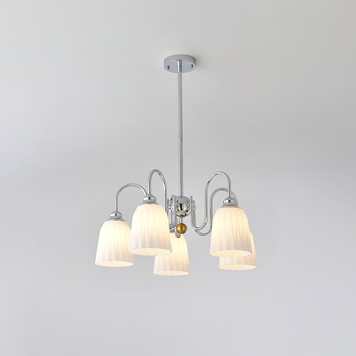Bauhaus Pleated Chandelier - Elegant Design with Adjustable Height & L