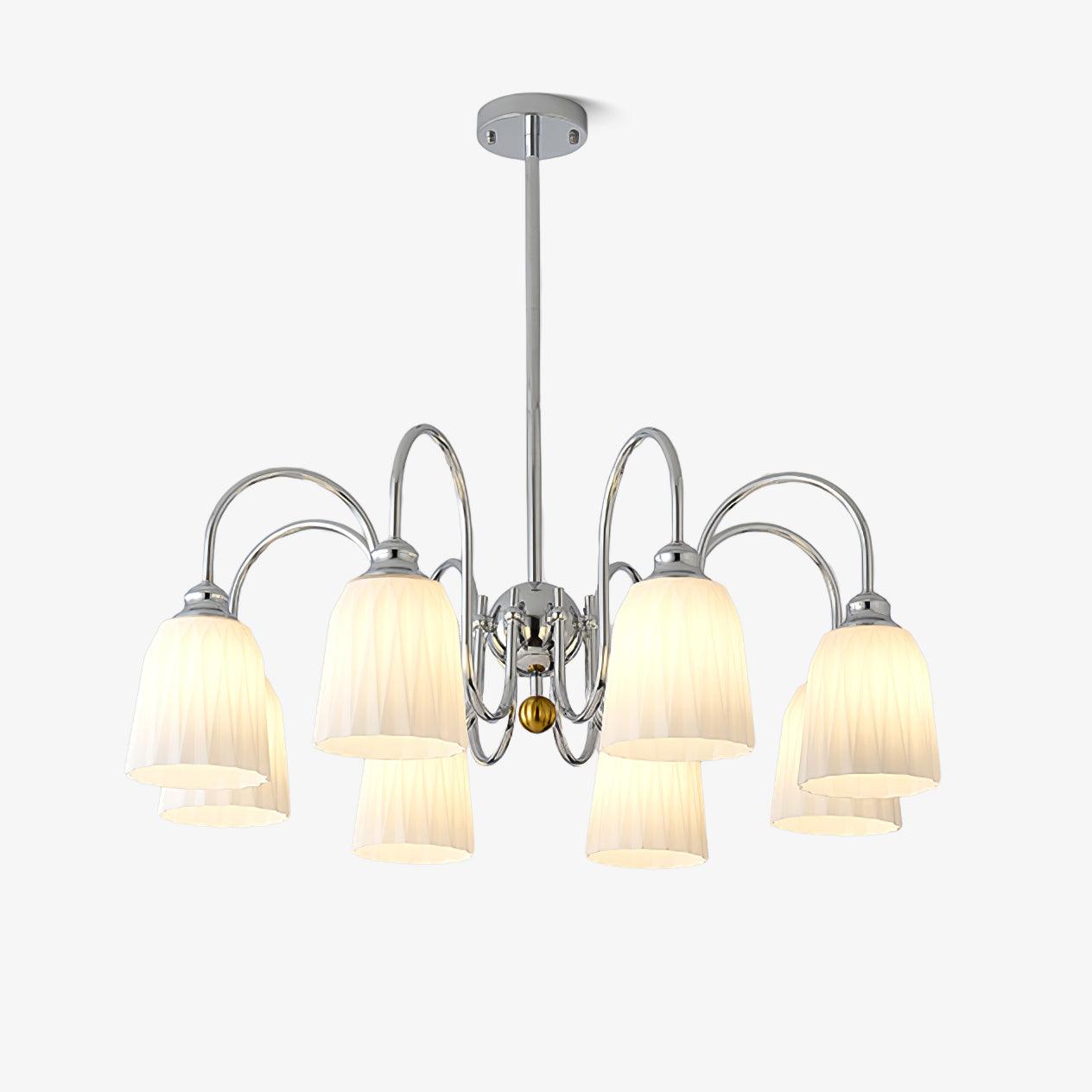 Bauhaus Pleated Chandelier - Elegant Design with Adjustable Height & L