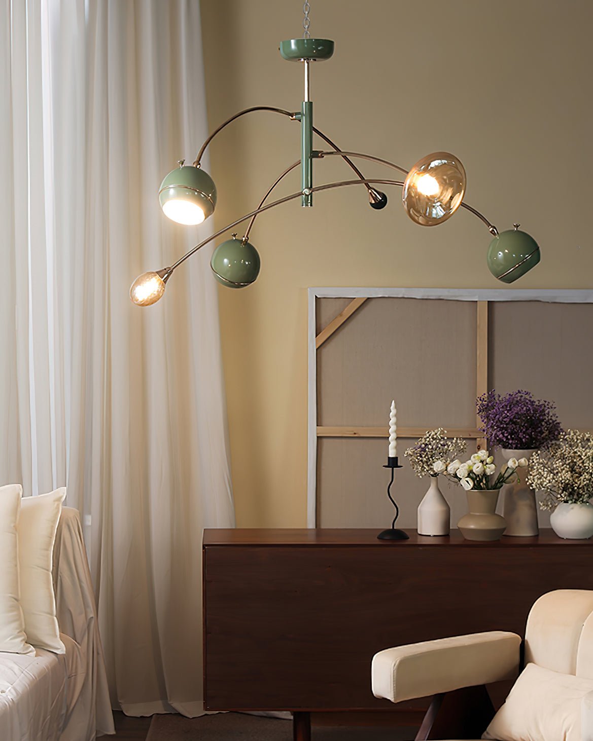 Elegant Beanie Chandelier - Adjustable Height, Energy-Efficient LED
