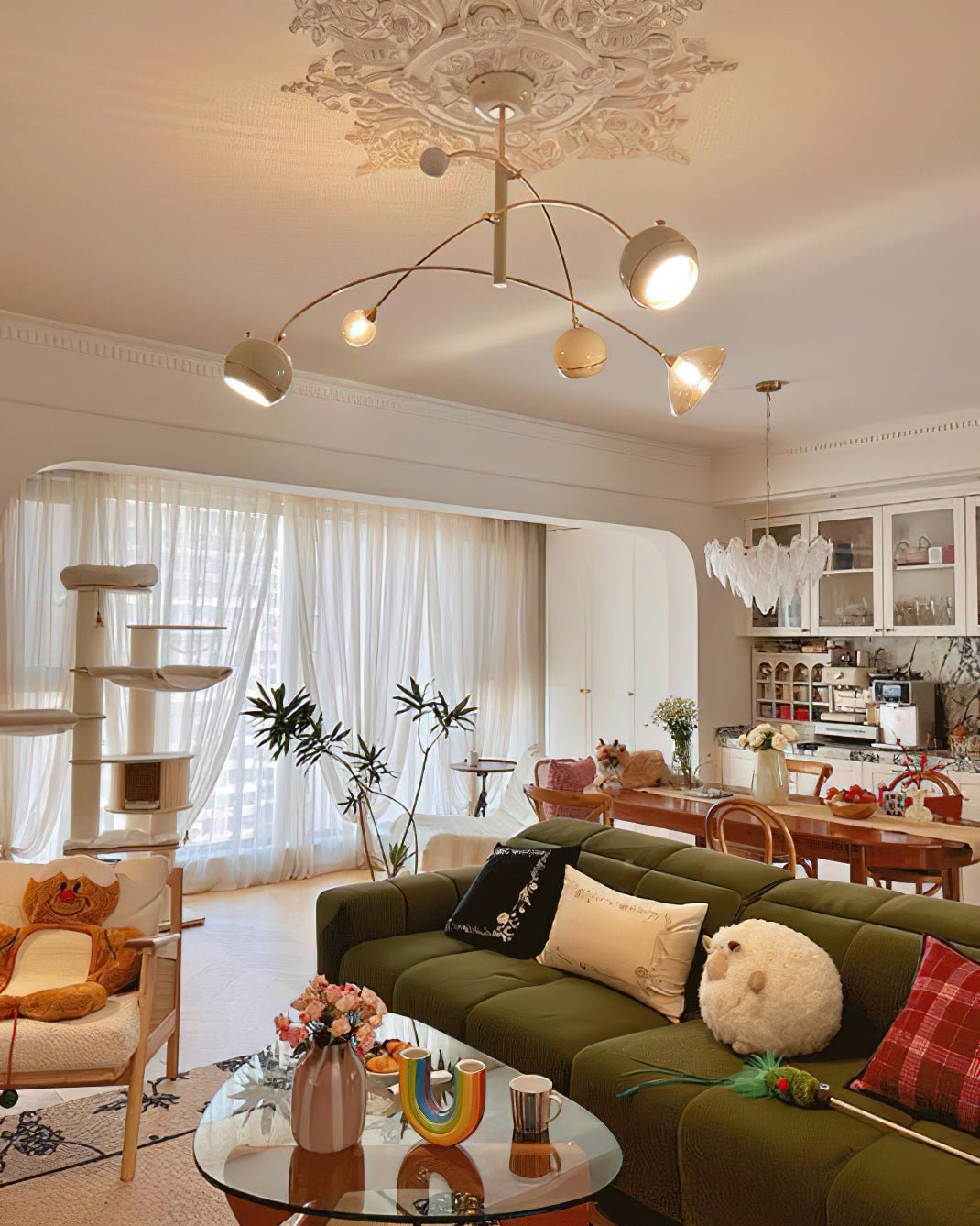 Elegant Beanie Chandelier - Adjustable Height, Energy-Efficient LED