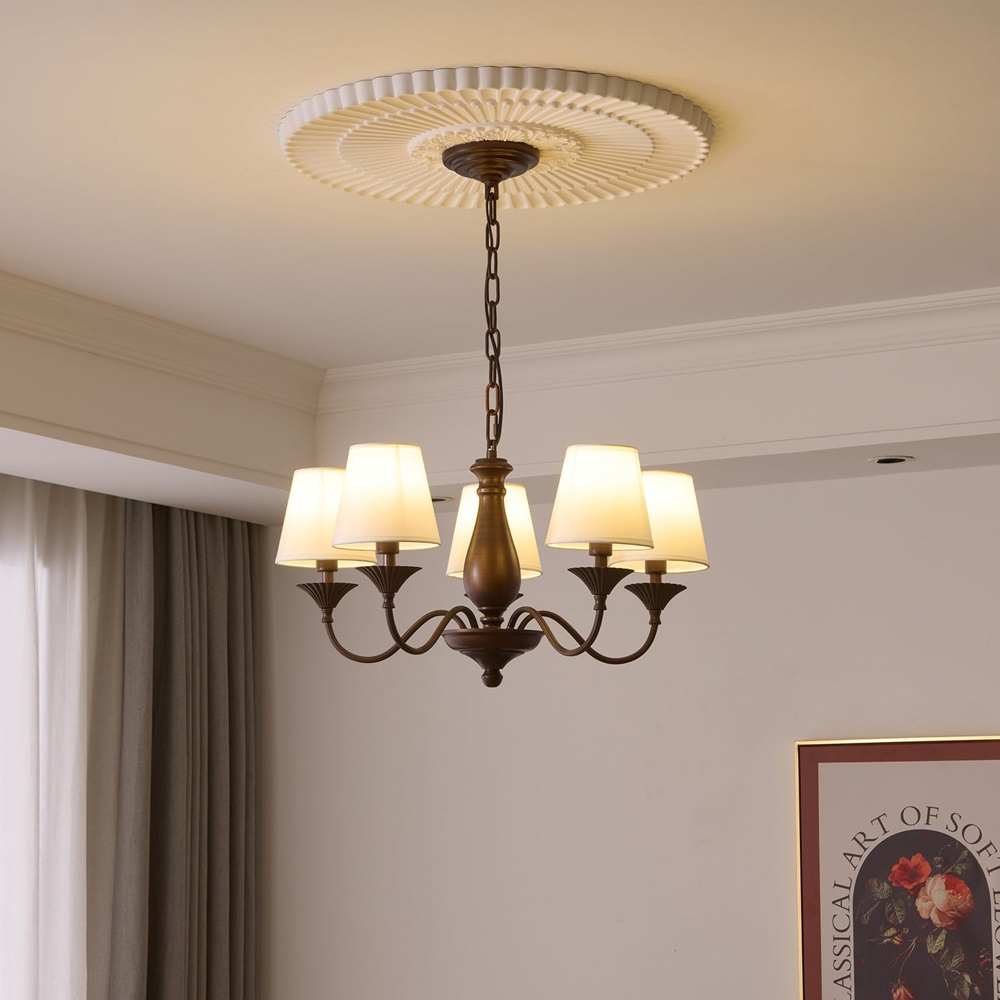 Beatrice Vintage Chandelier - Elegant Design with Crystal Accents