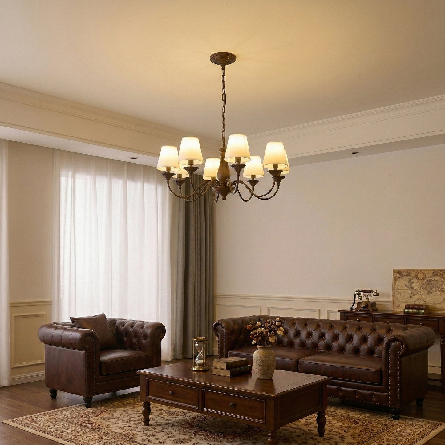 Beatrice Vintage Chandelier - Elegant Design with Crystal Accents