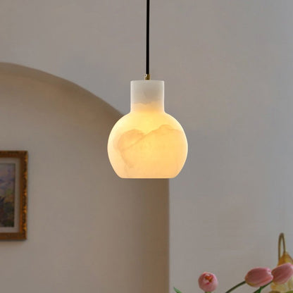 Elegant Alabaster Cluster Chandelier with Adjustable Height & LED Comp