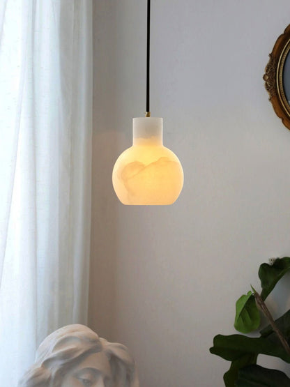 Elegant Alabaster Cluster Chandelier with Adjustable Height & LED Comp