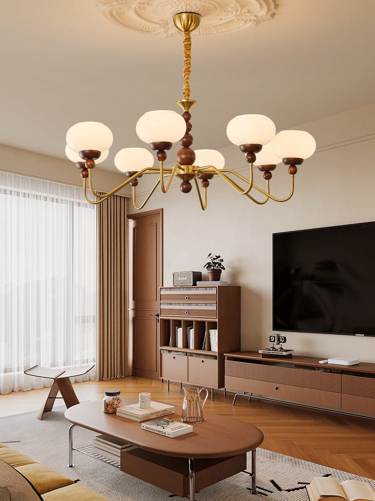 Elegant Bellini Chandelier - Crystal Accents, Adjustable Height