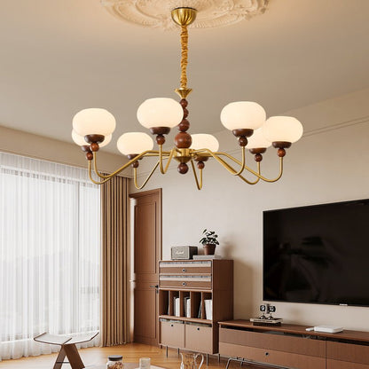 Elegant Bellini Chandelier - Crystal Accents, Adjustable Height