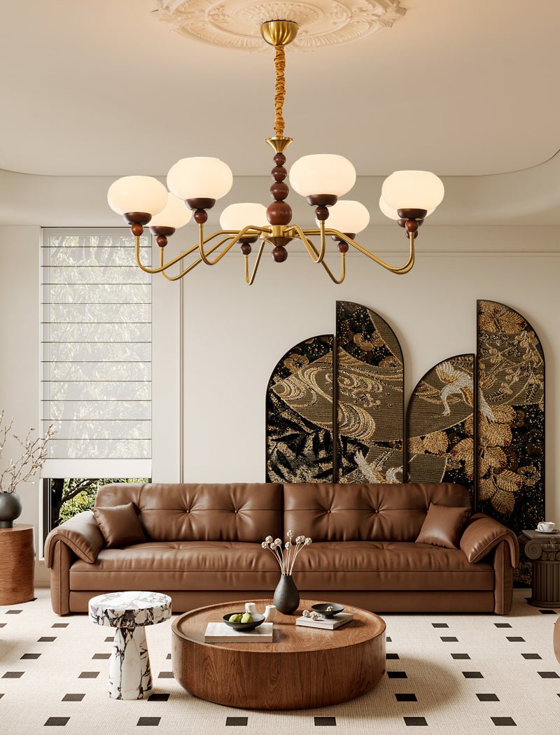Elegant Bellini Chandelier - Crystal Accents, Adjustable Height