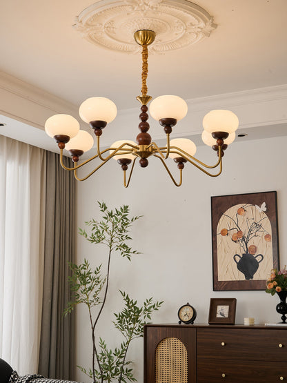 Elegant Bellini Chandelier - Crystal Accents, Adjustable Height