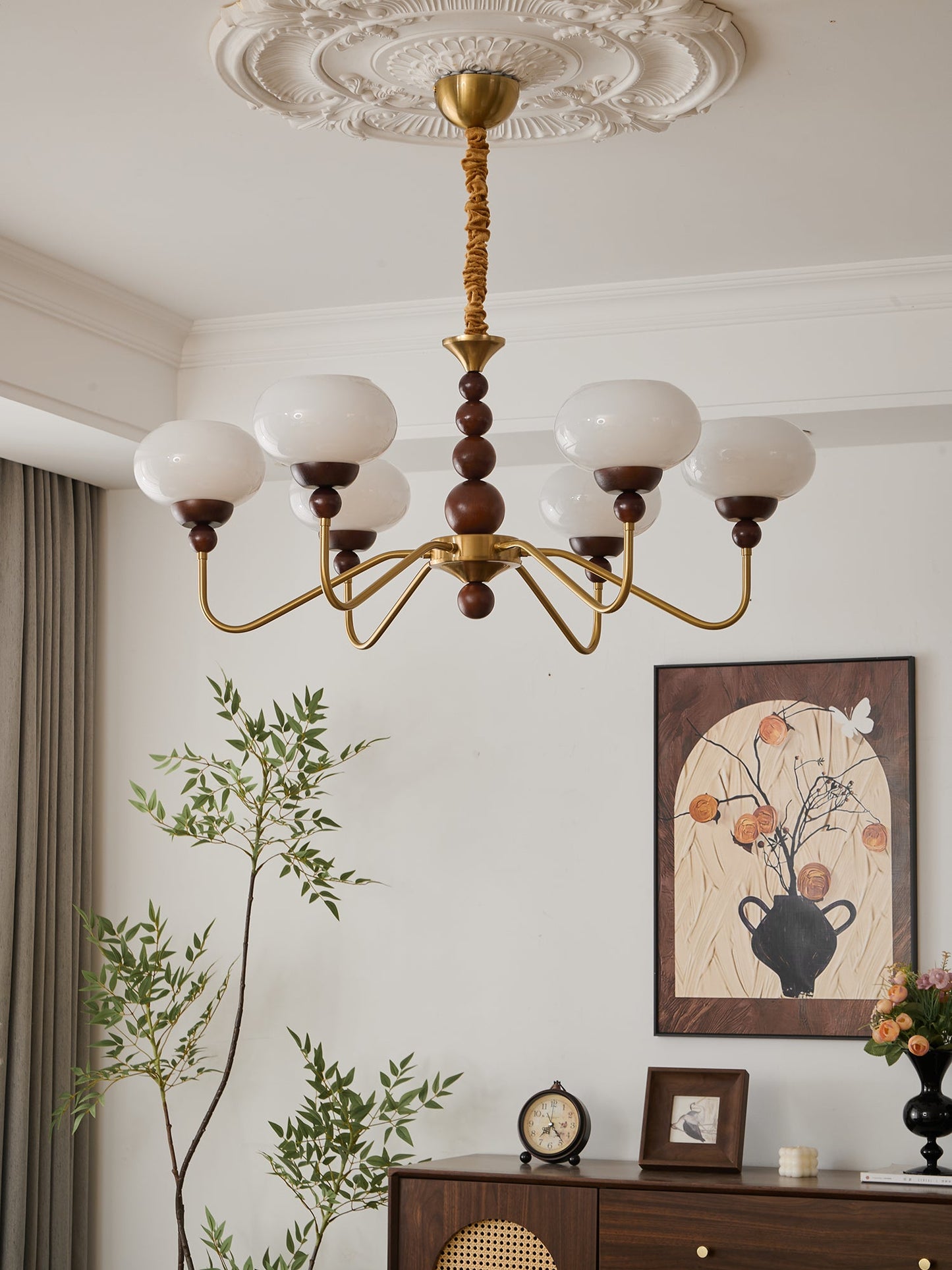 Elegant Bellini Chandelier - Crystal Accents, Adjustable Height