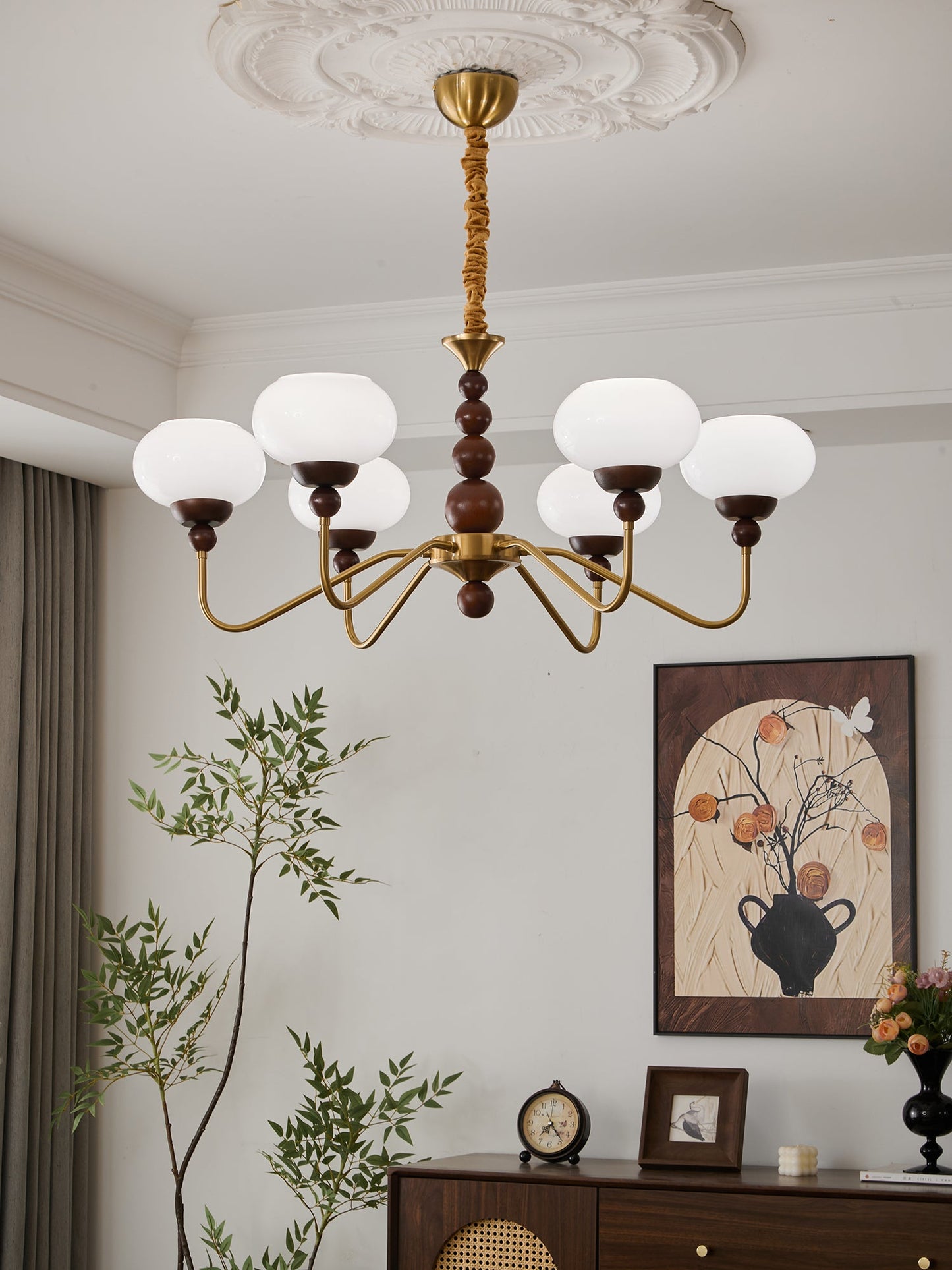 Elegant Bellini Chandelier - Crystal Accents, Adjustable Height