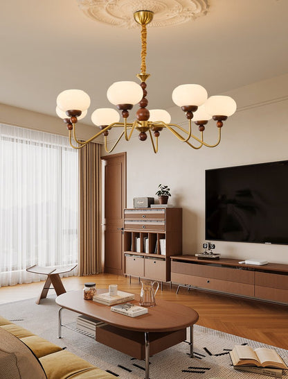 Elegant Bellini Chandelier - Crystal Accents, Adjustable Height
