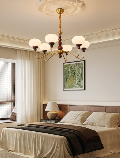 Elegant Bellini Chandelier - Crystal Accents, Adjustable Height