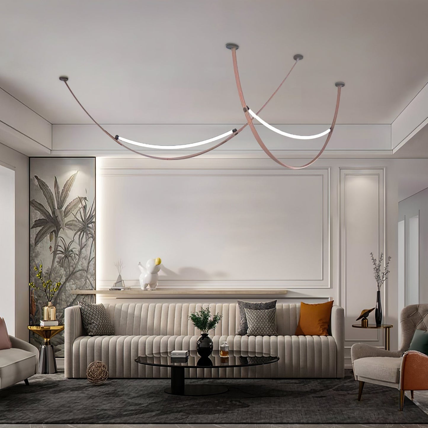 Belt Pendant Lamp - Adjustable Height, Energy-Efficient LED Lighting