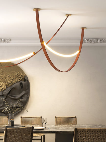 Belt Pendant Lamp - Adjustable Height, Energy-Efficient LED Lighting