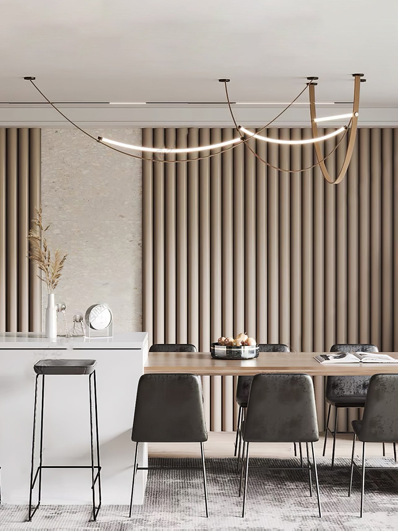 Belt Pendant Lamp - Adjustable Height, Energy-Efficient LED Lighting