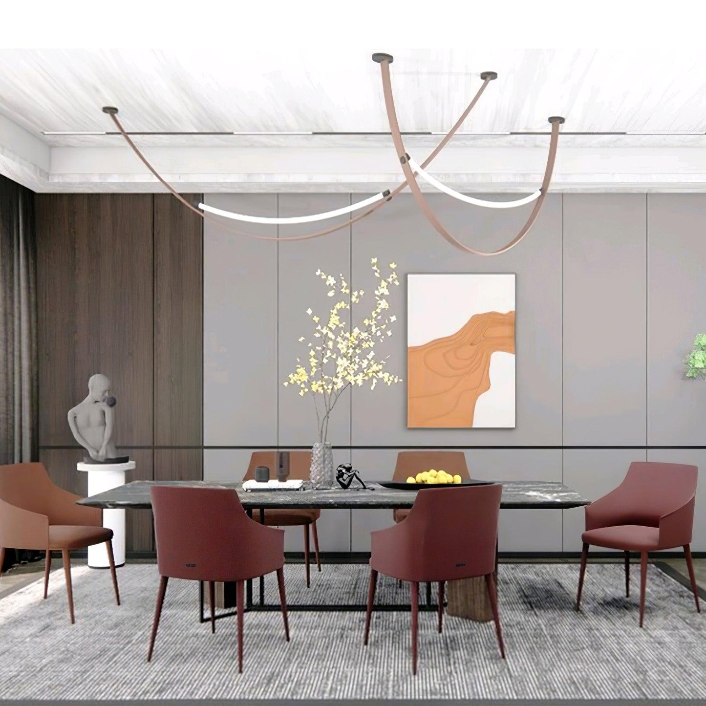 Belt Pendant Lamp - Adjustable Height, Energy-Efficient LED Lighting