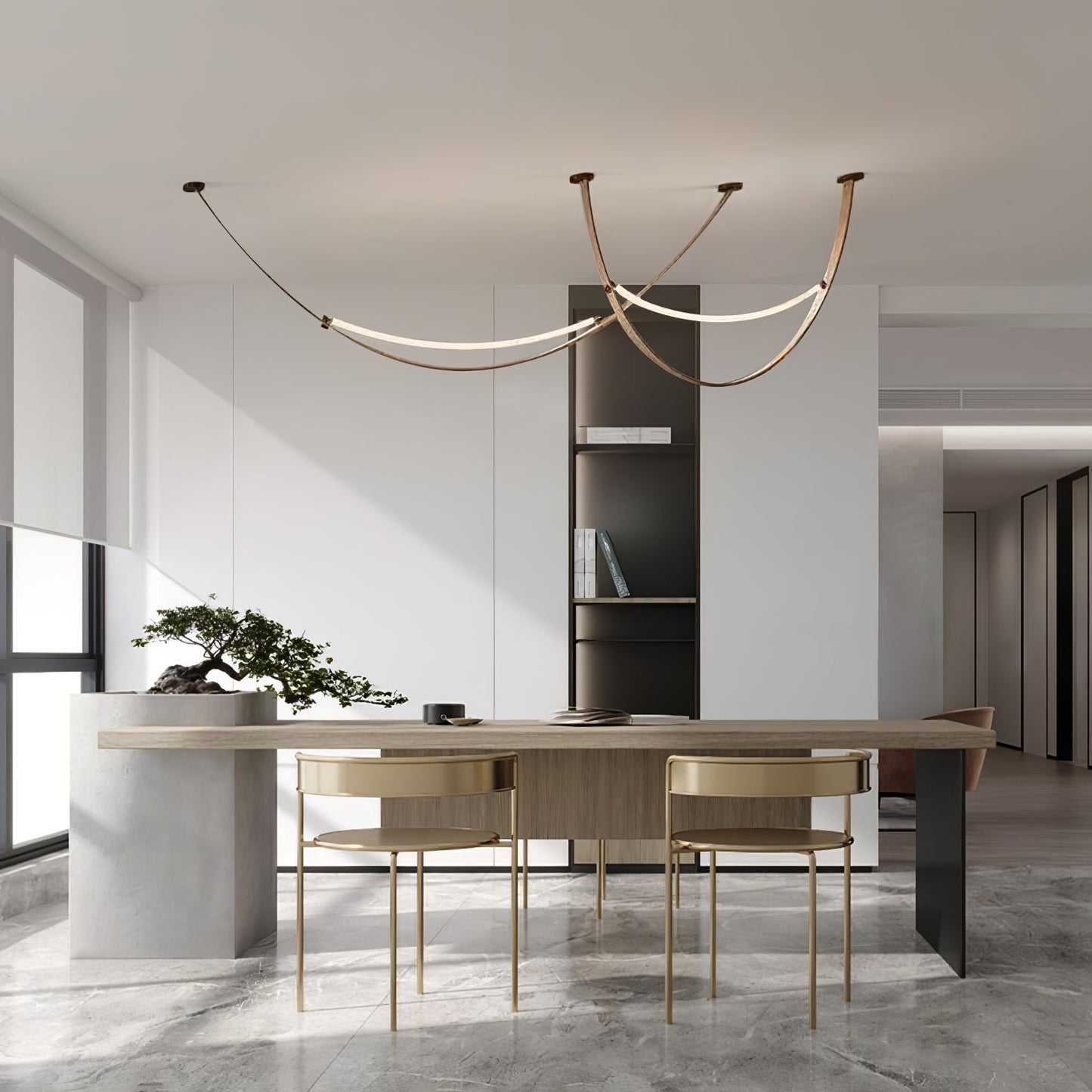 Belt Pendant Lamp - Adjustable Height, Energy-Efficient LED Lighting
