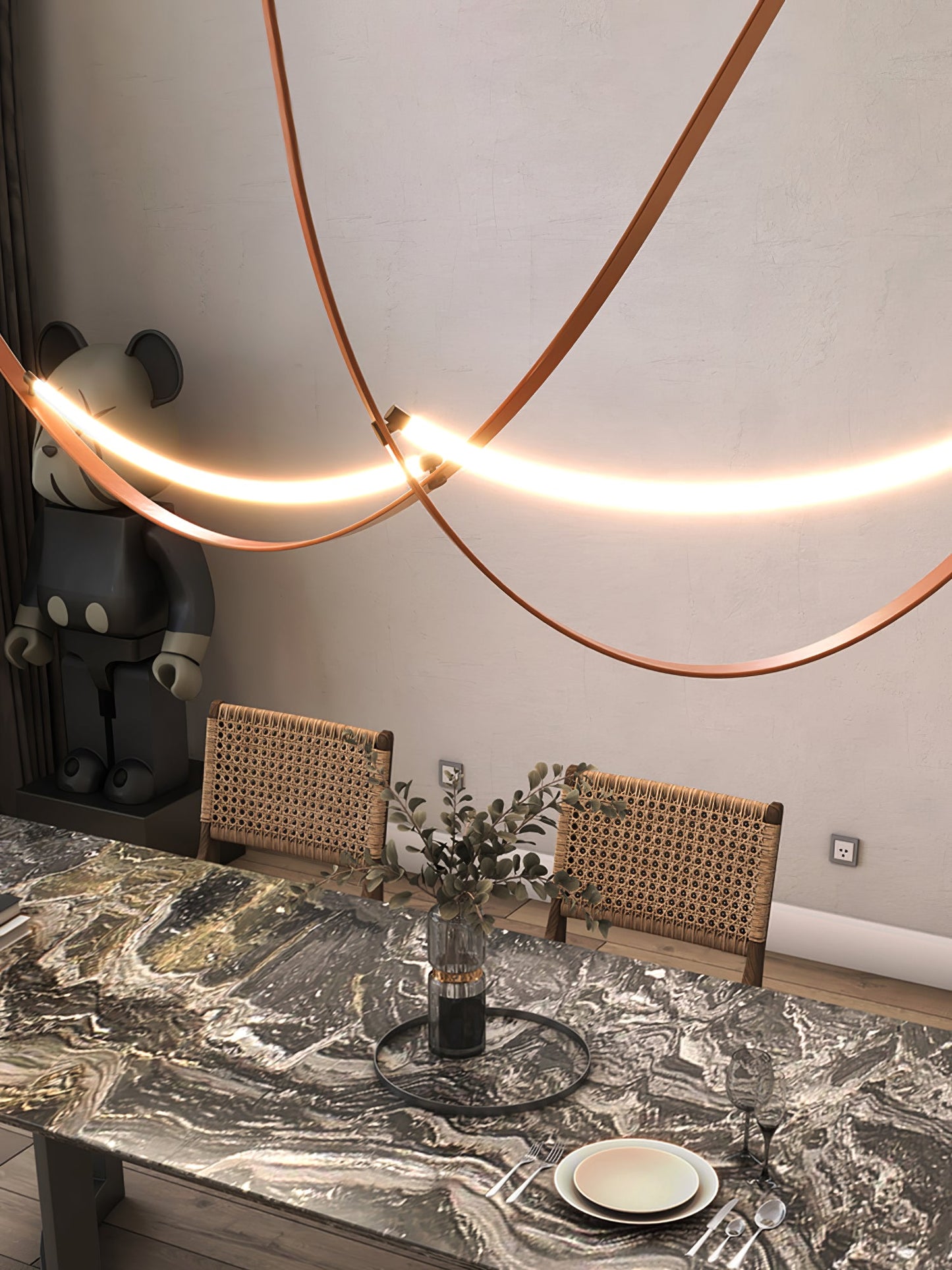 Belt Pendant Lamp - Adjustable Height, Energy-Efficient LED Lighting