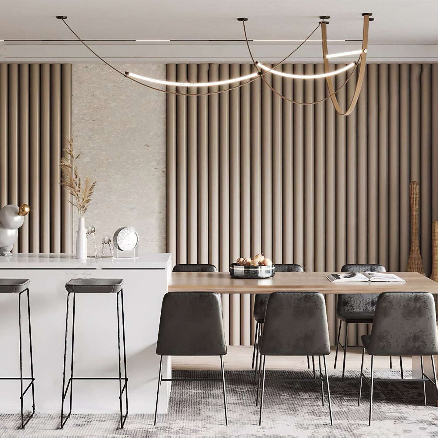 Belt Pendant Lamp - Adjustable Height, Energy-Efficient LED Lighting