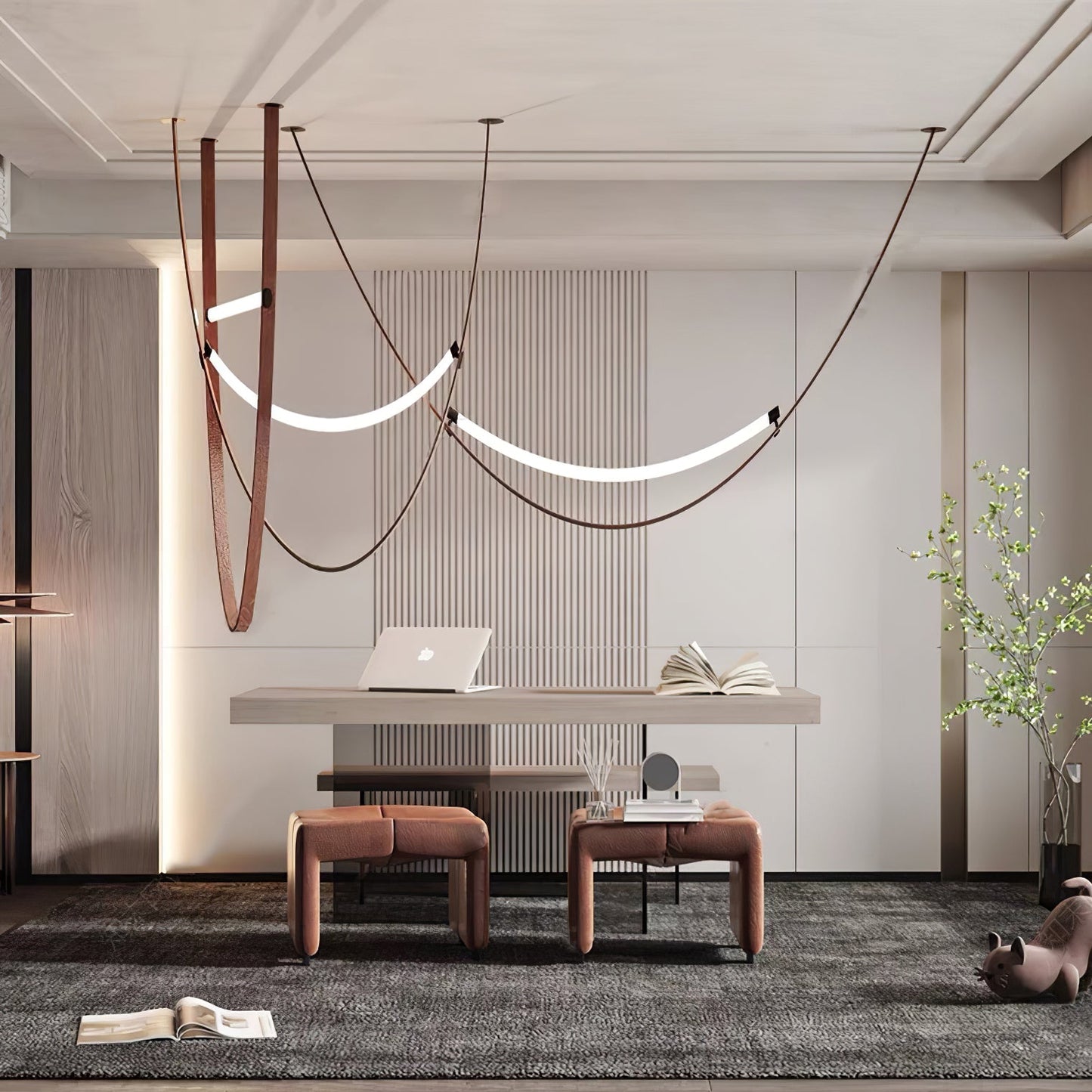 Belt Pendant Lamp - Adjustable Height, Energy-Efficient LED Lighting
