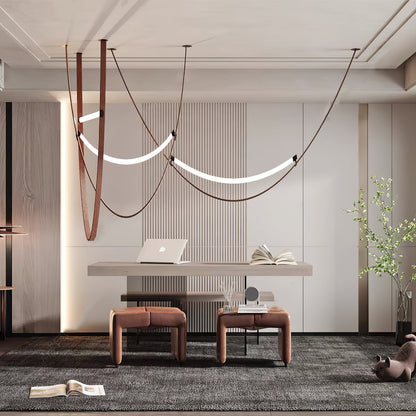 Belt Pendant Lamp - Adjustable Height, Energy-Efficient LED Lighting