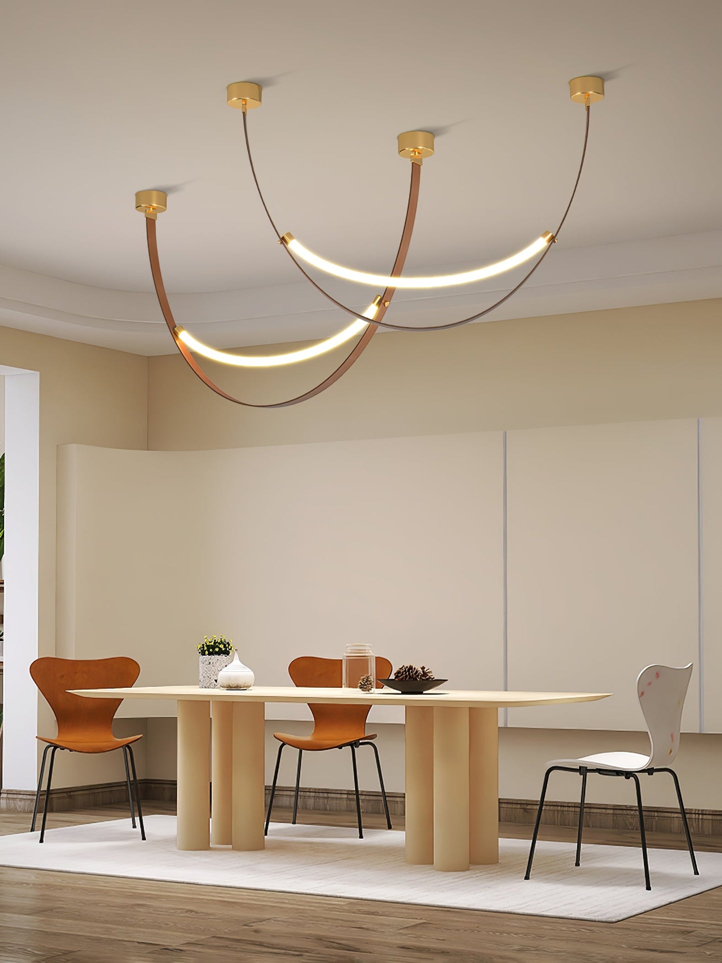 Belt Pendant Lamp - Adjustable Height, Energy-Efficient LED Lighting
