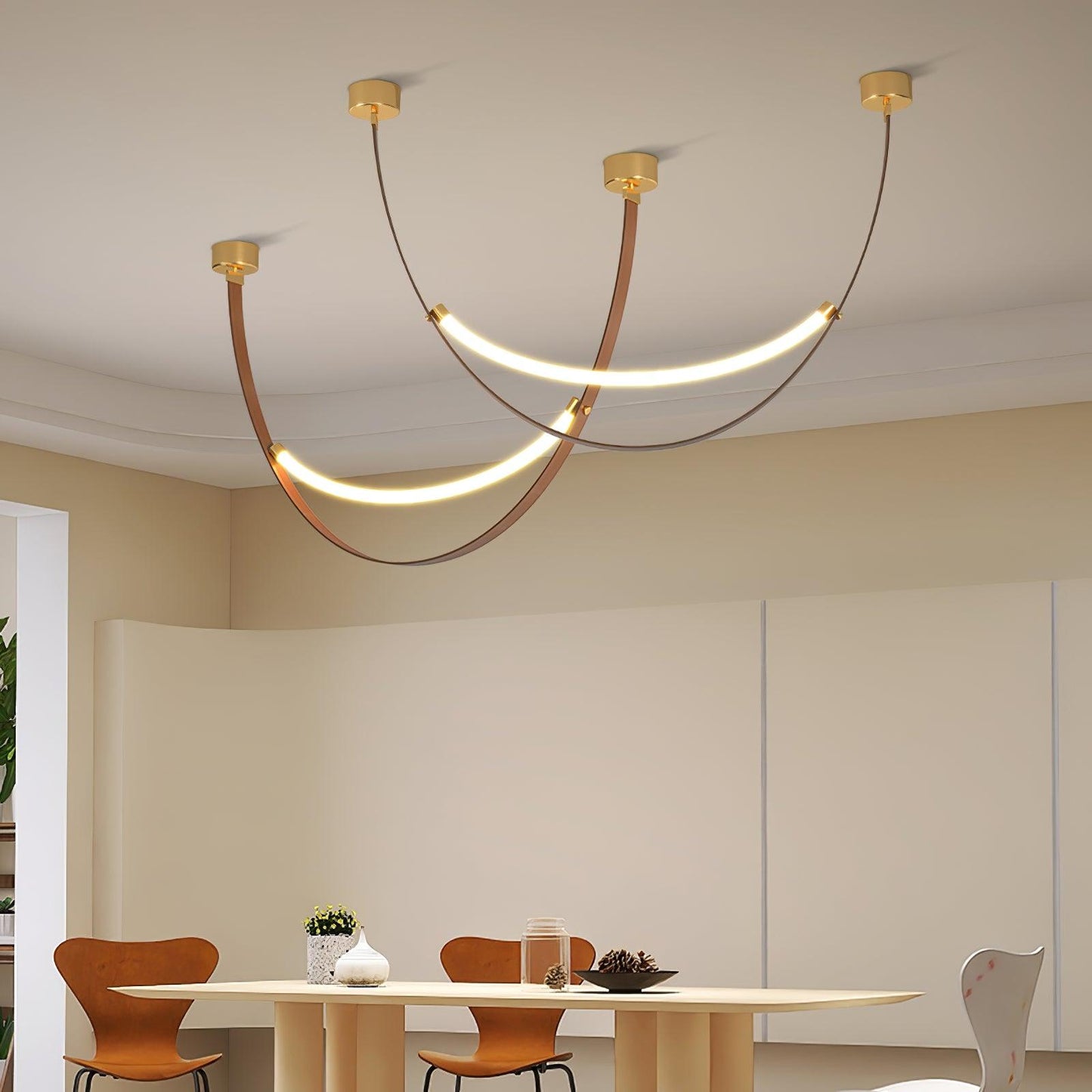 Belt Pendant Lamp - Adjustable Height, Energy-Efficient LED Lighting