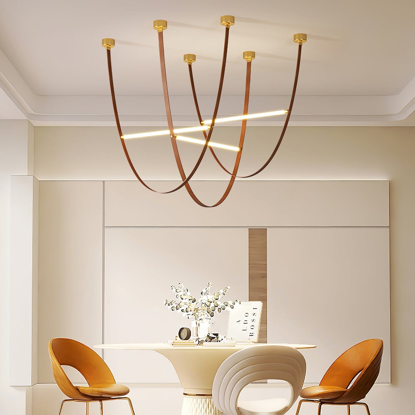 Belt Pendant Lamp - Adjustable Height, Energy-Efficient LED Lighting