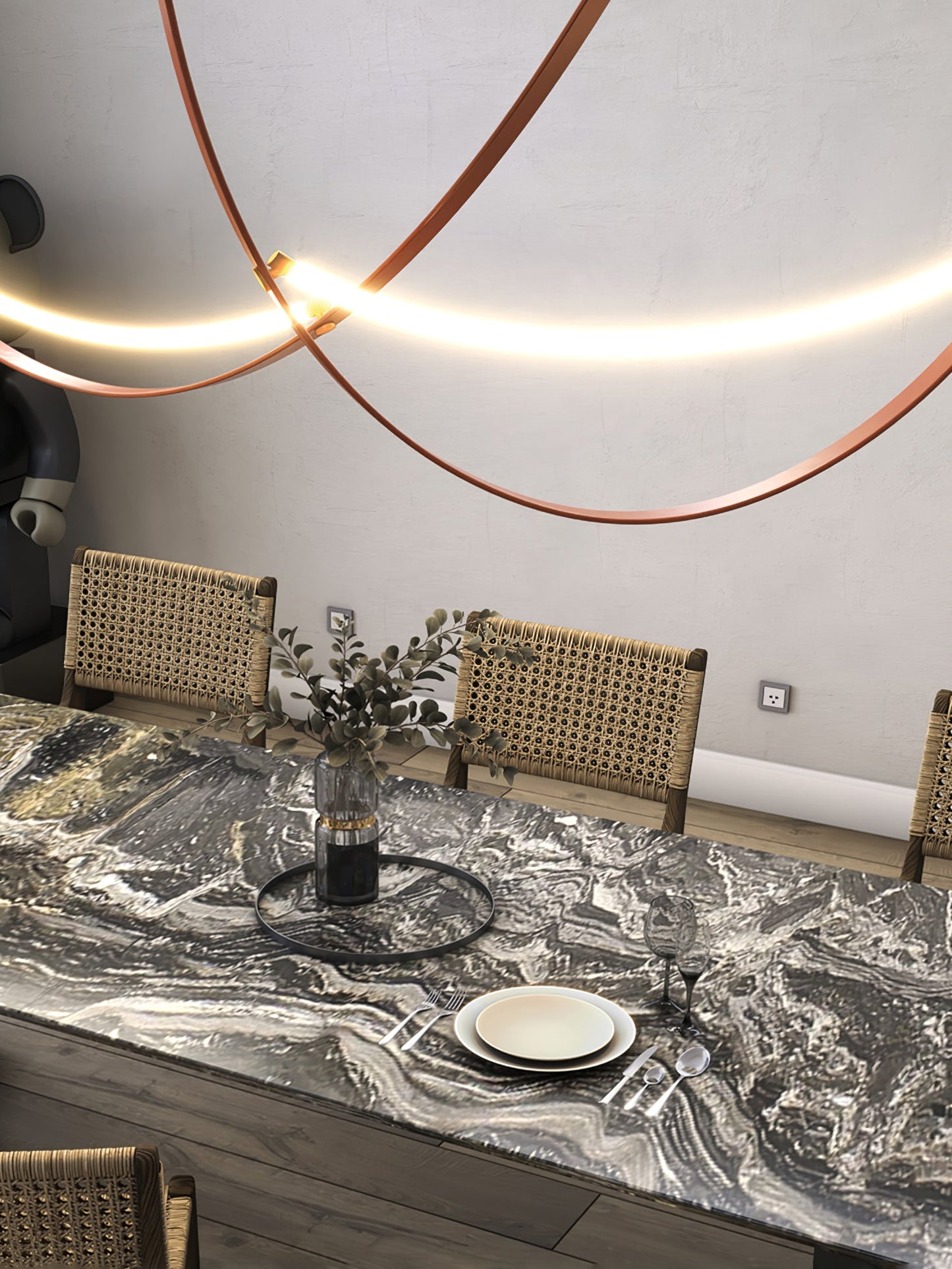 Belt Pendant Lamp - Adjustable Height, Energy-Efficient LED Lighting