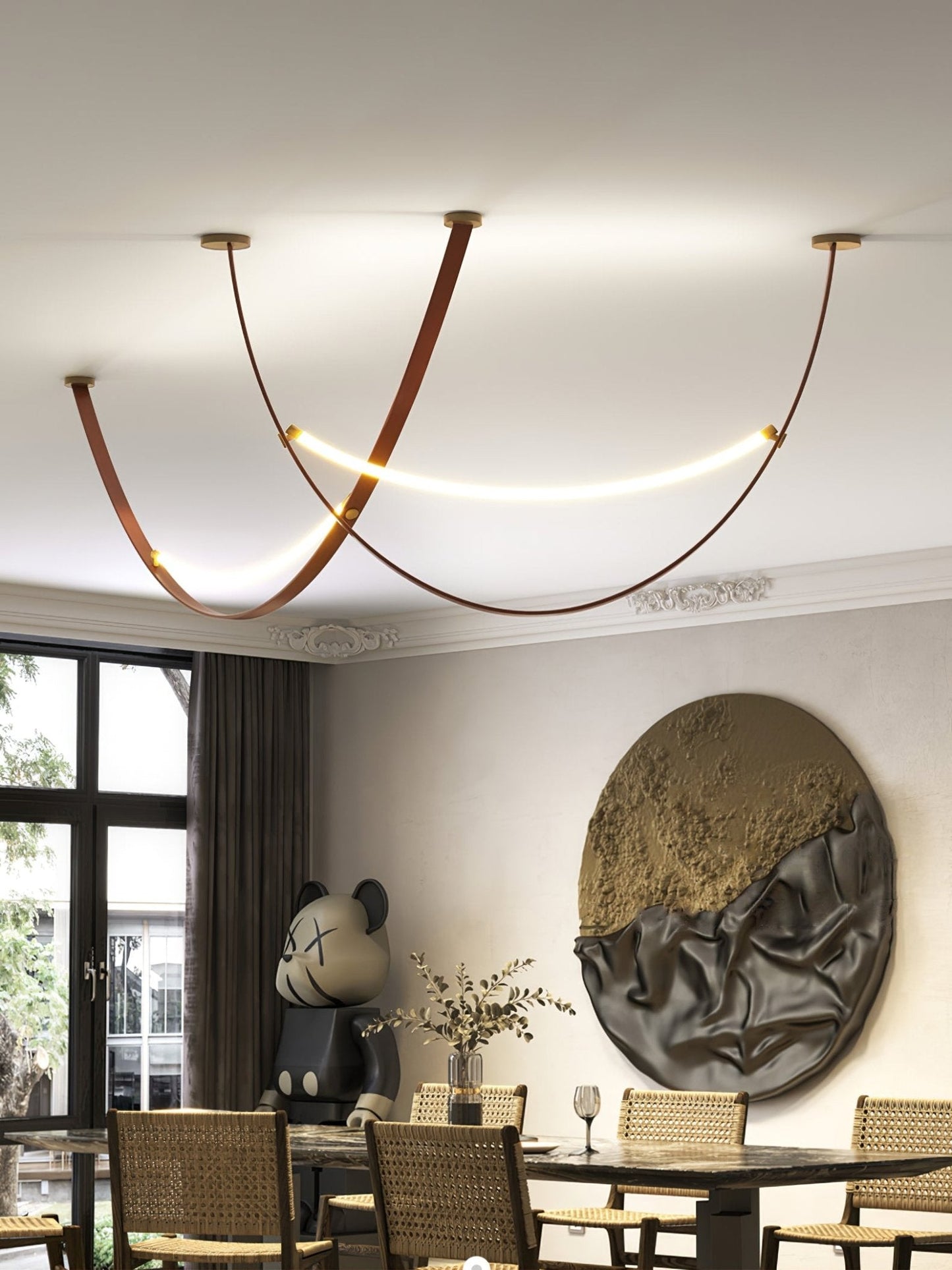 Belt Pendant Lamp - Adjustable Height, Energy-Efficient LED Lighting