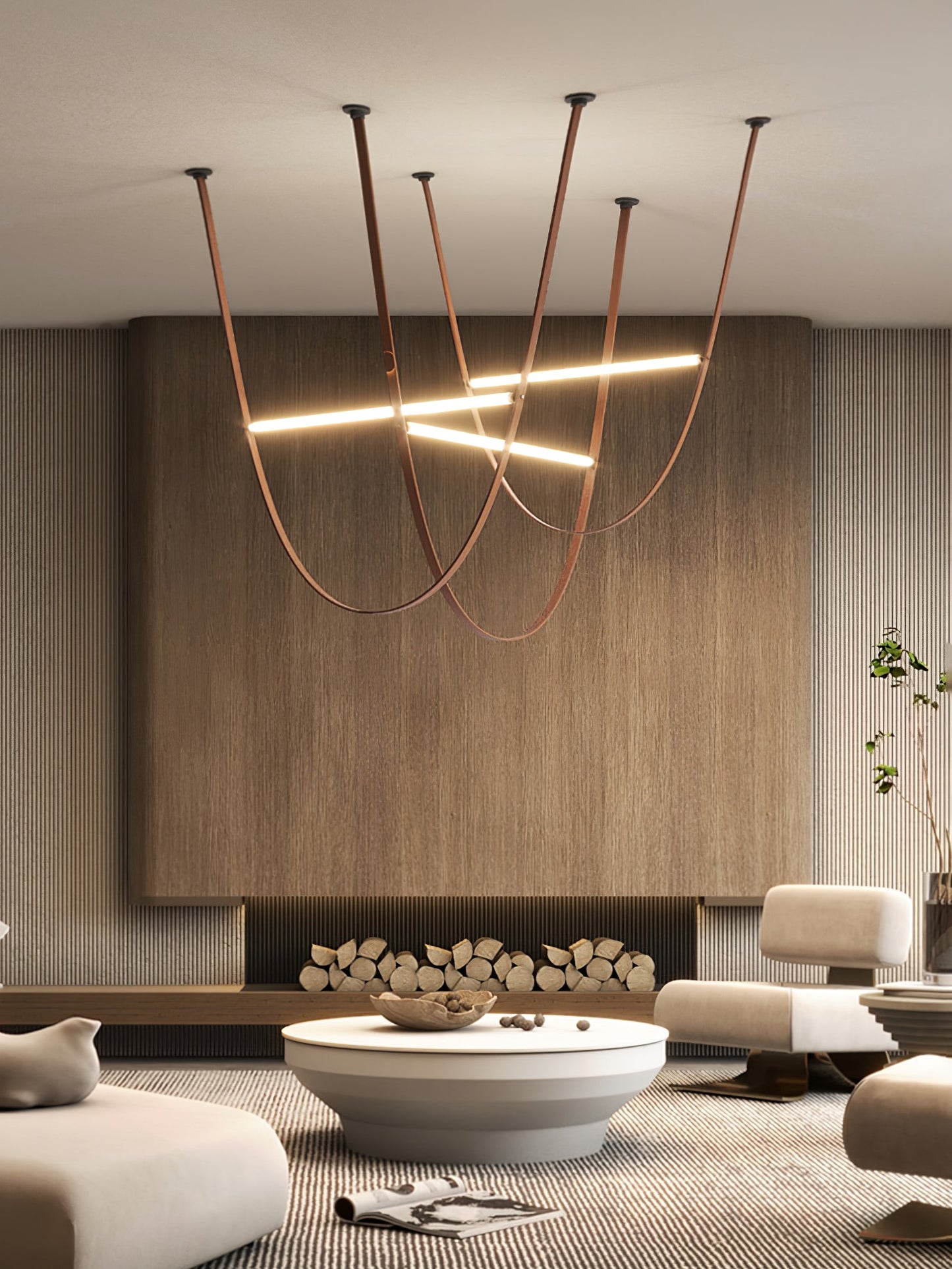 Belt Pendant Lamp - Adjustable Height, Energy-Efficient LED Lighting