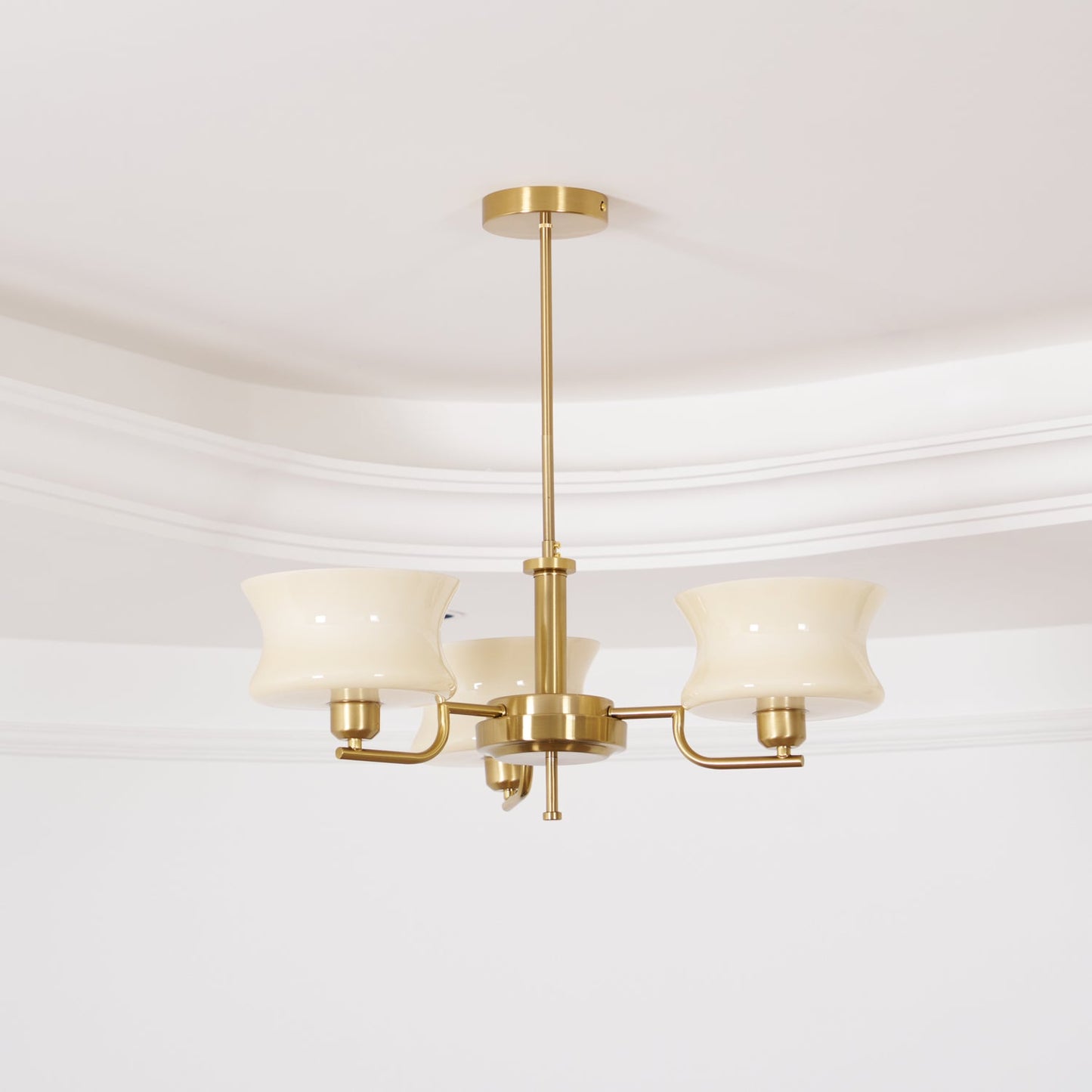 Elegant Crystal Chandelier with Adjustable Height and LED Compatibilit