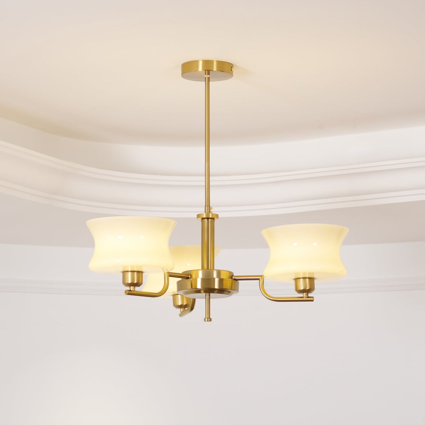 Elegant Crystal Chandelier with Adjustable Height and LED Compatibilit