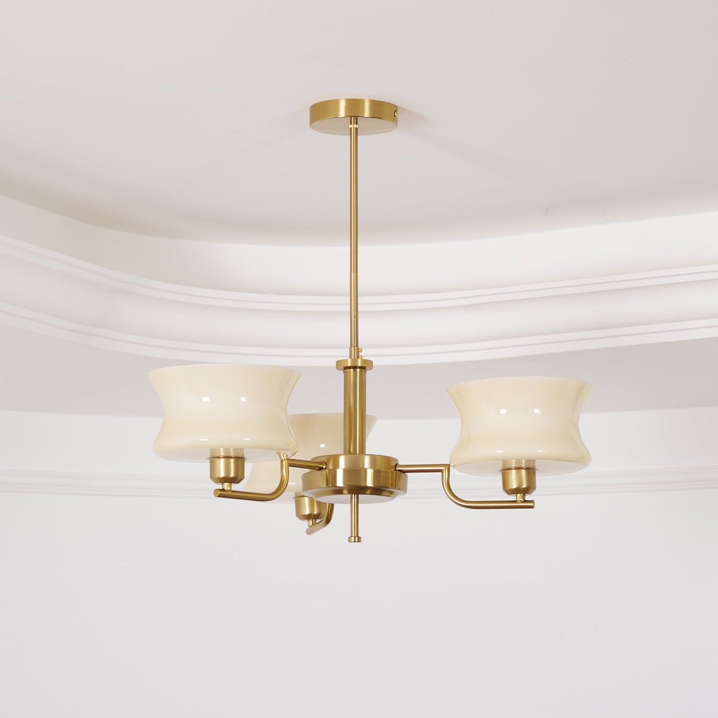 Elegant Crystal Chandelier with Adjustable Height and LED Compatibilit