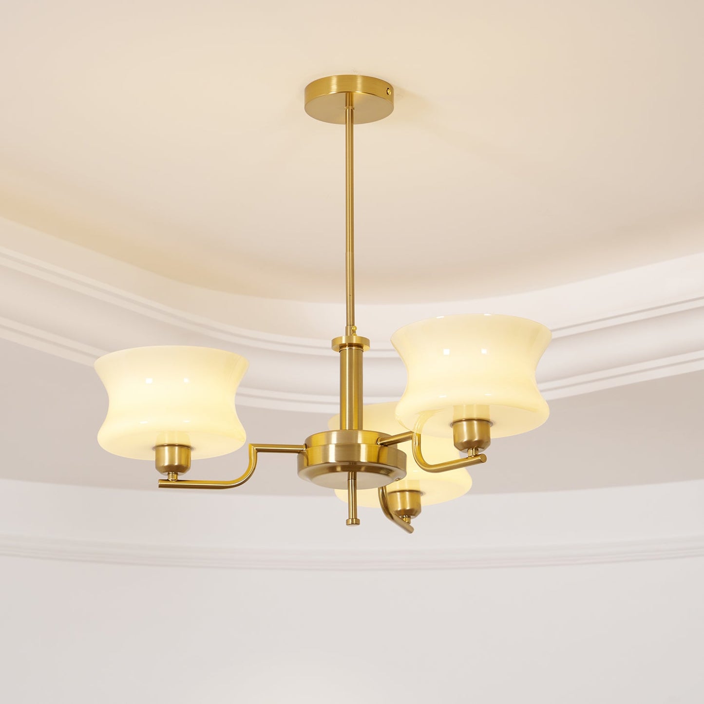 Elegant Crystal Chandelier with Adjustable Height and LED Compatibilit