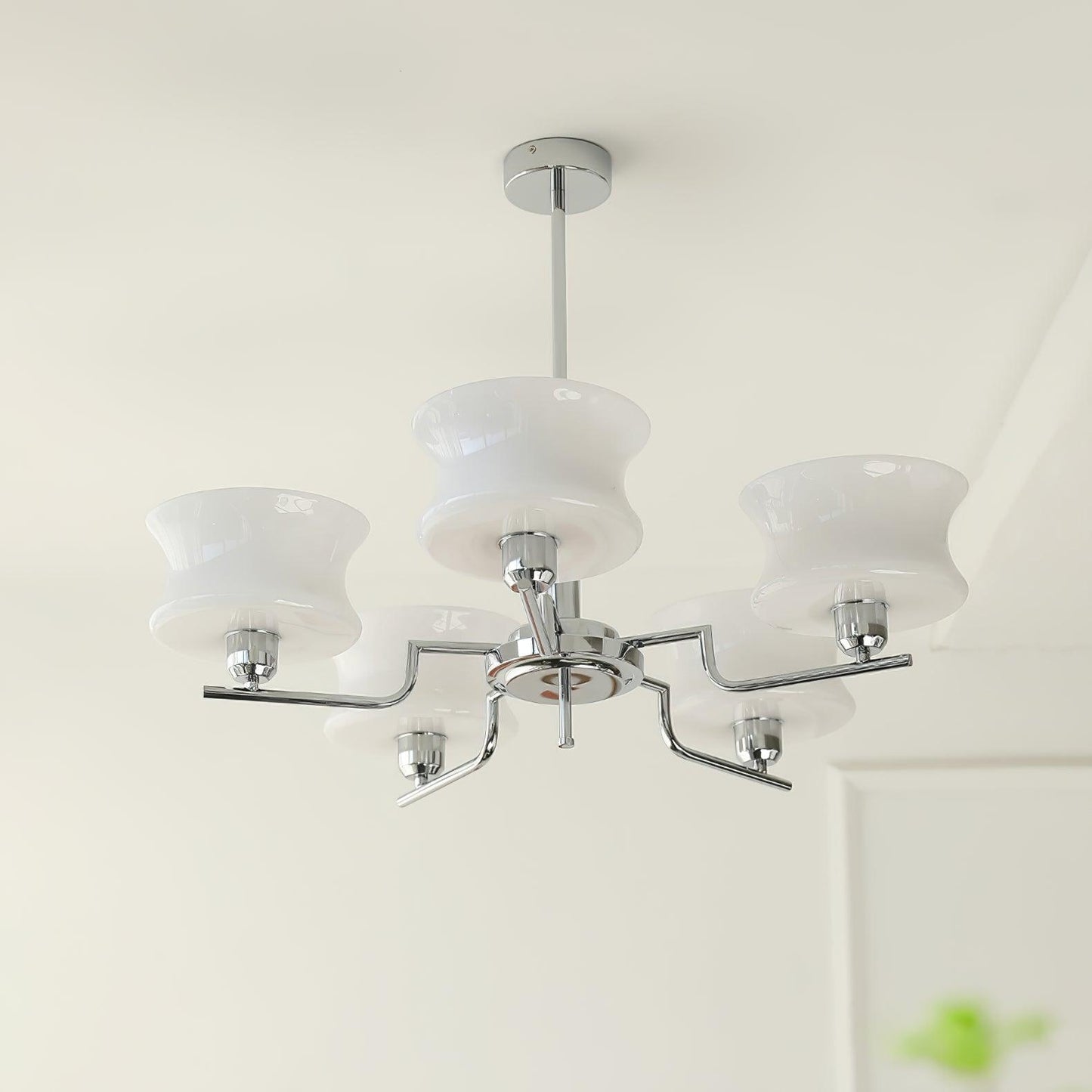 Elegant Crystal Chandelier with Adjustable Height and LED Compatibilit