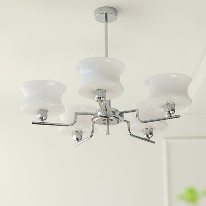 Elegant Crystal Chandelier with Adjustable Height and LED Compatibilit