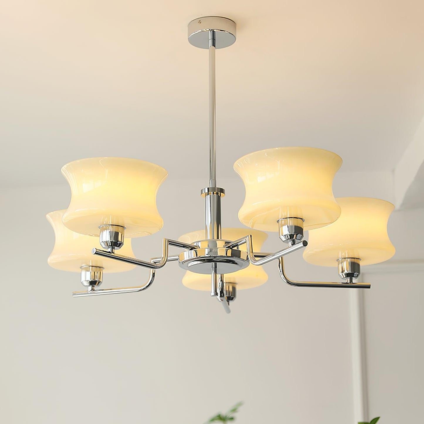 Elegant Crystal Chandelier with Adjustable Height and LED Compatibilit
