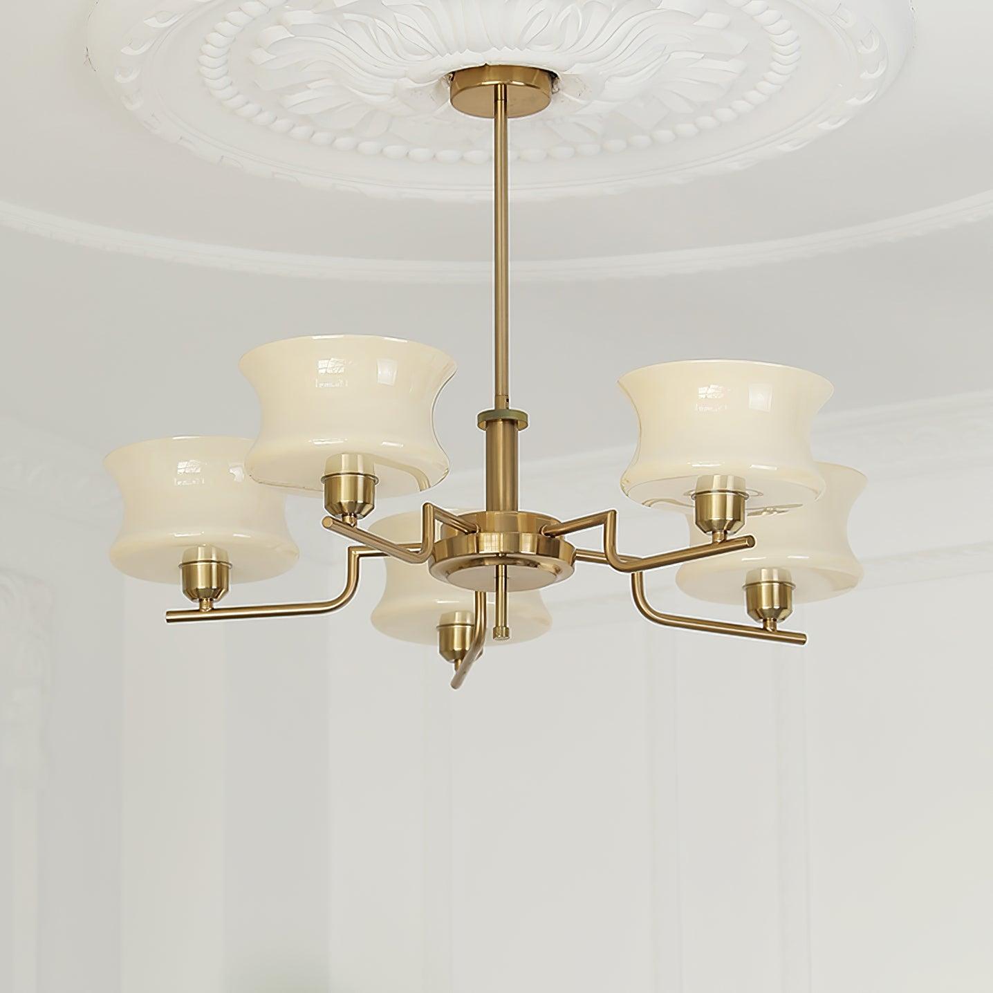 Elegant Crystal Chandelier with Adjustable Height and LED Compatibilit