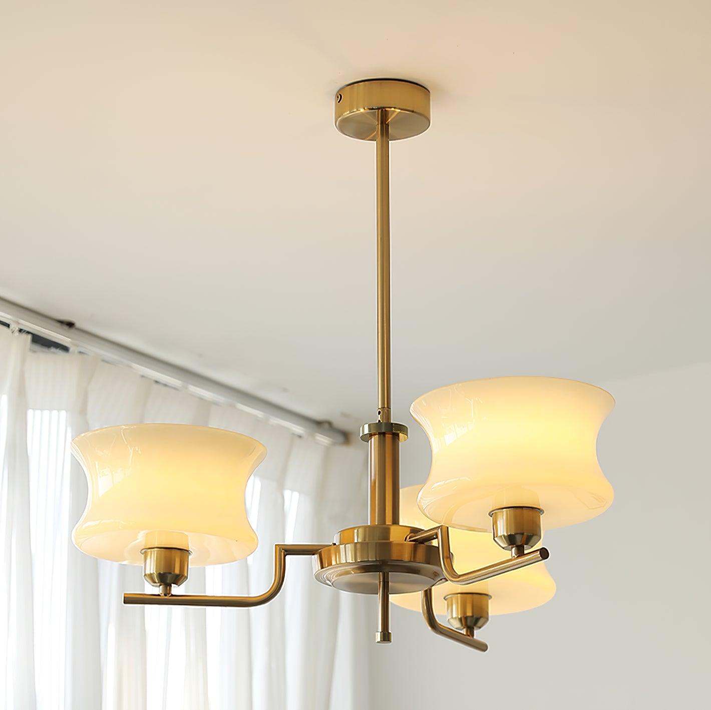 Elegant Crystal Chandelier with Adjustable Height and LED Compatibilit