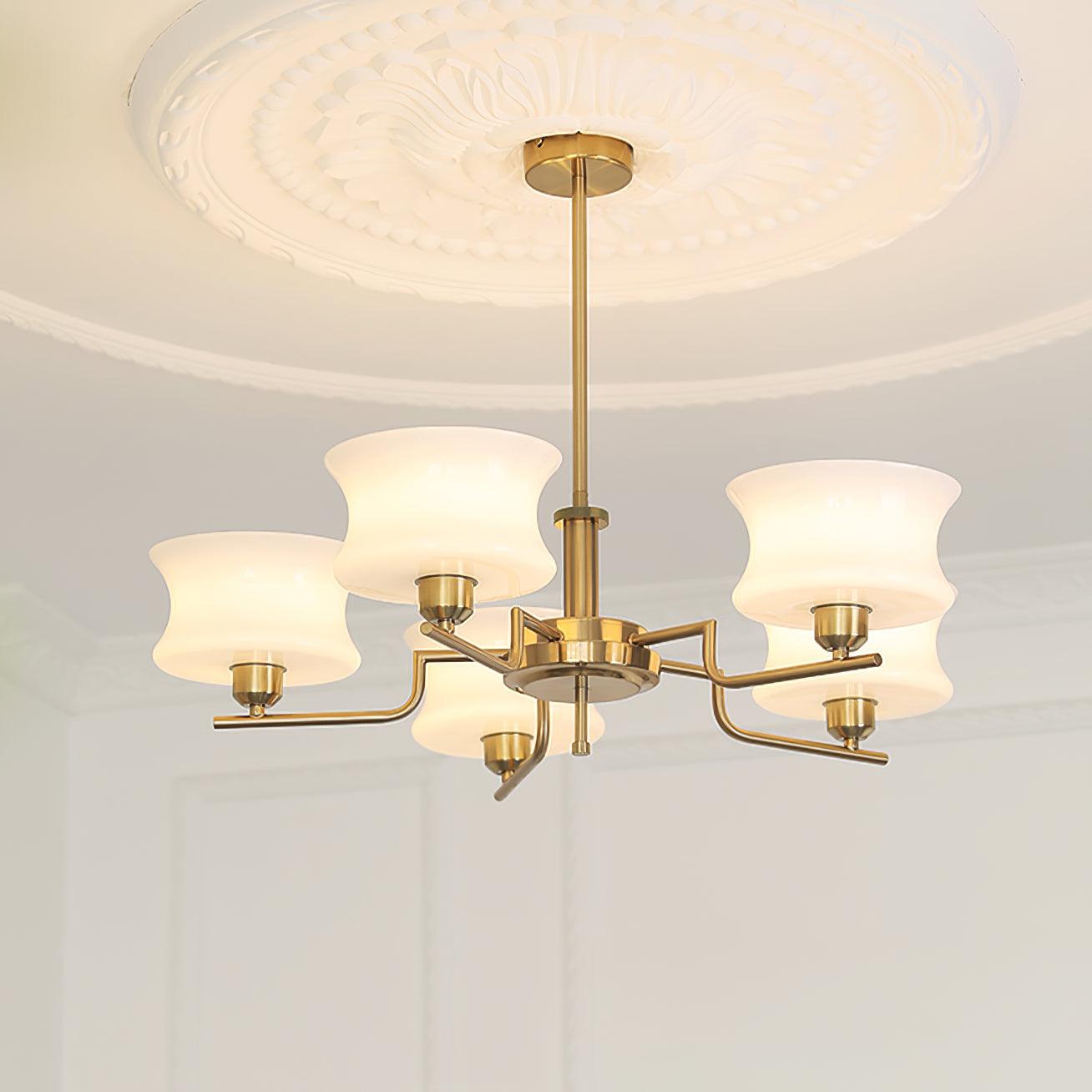 Elegant Crystal Chandelier with Adjustable Height and LED Compatibilit