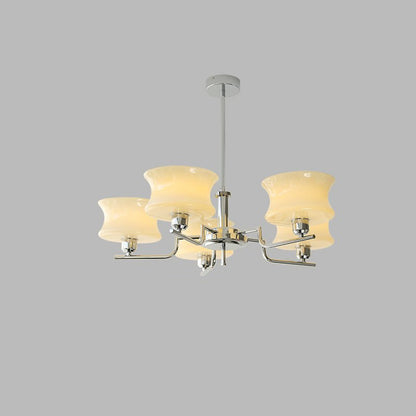 Elegant Crystal Chandelier with Adjustable Height and LED Compatibilit