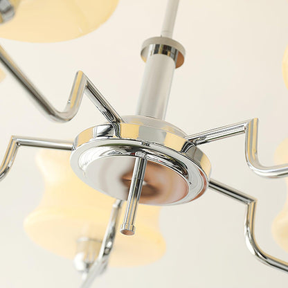 Elegant Crystal Chandelier with Adjustable Height and LED Compatibilit