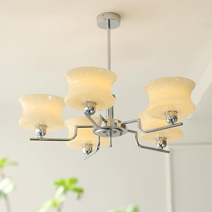 Elegant Crystal Chandelier with Adjustable Height and LED Compatibilit
