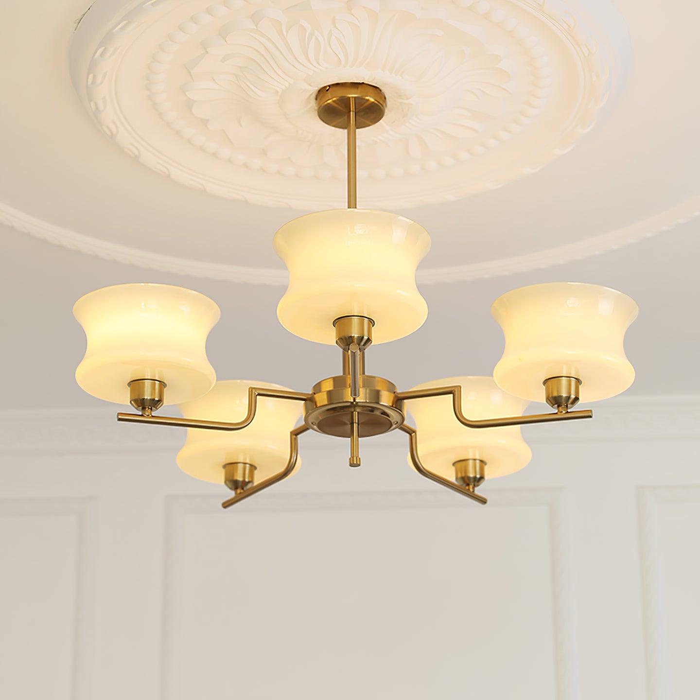 Elegant Crystal Chandelier with Adjustable Height and LED Compatibilit