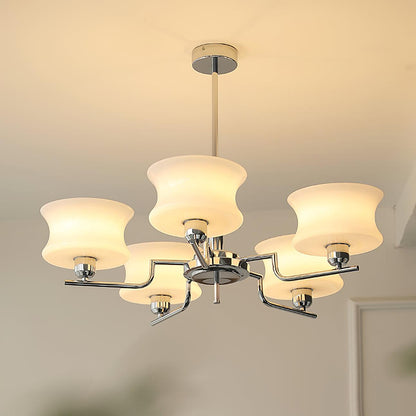 Elegant Crystal Chandelier with Adjustable Height and LED Compatibilit