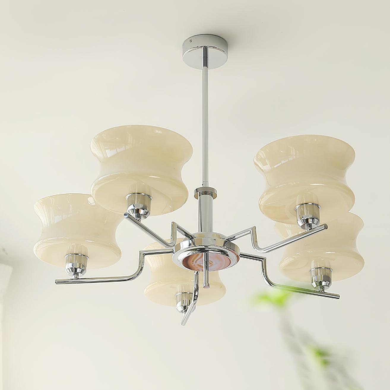 Elegant Crystal Chandelier with Adjustable Height and LED Compatibilit